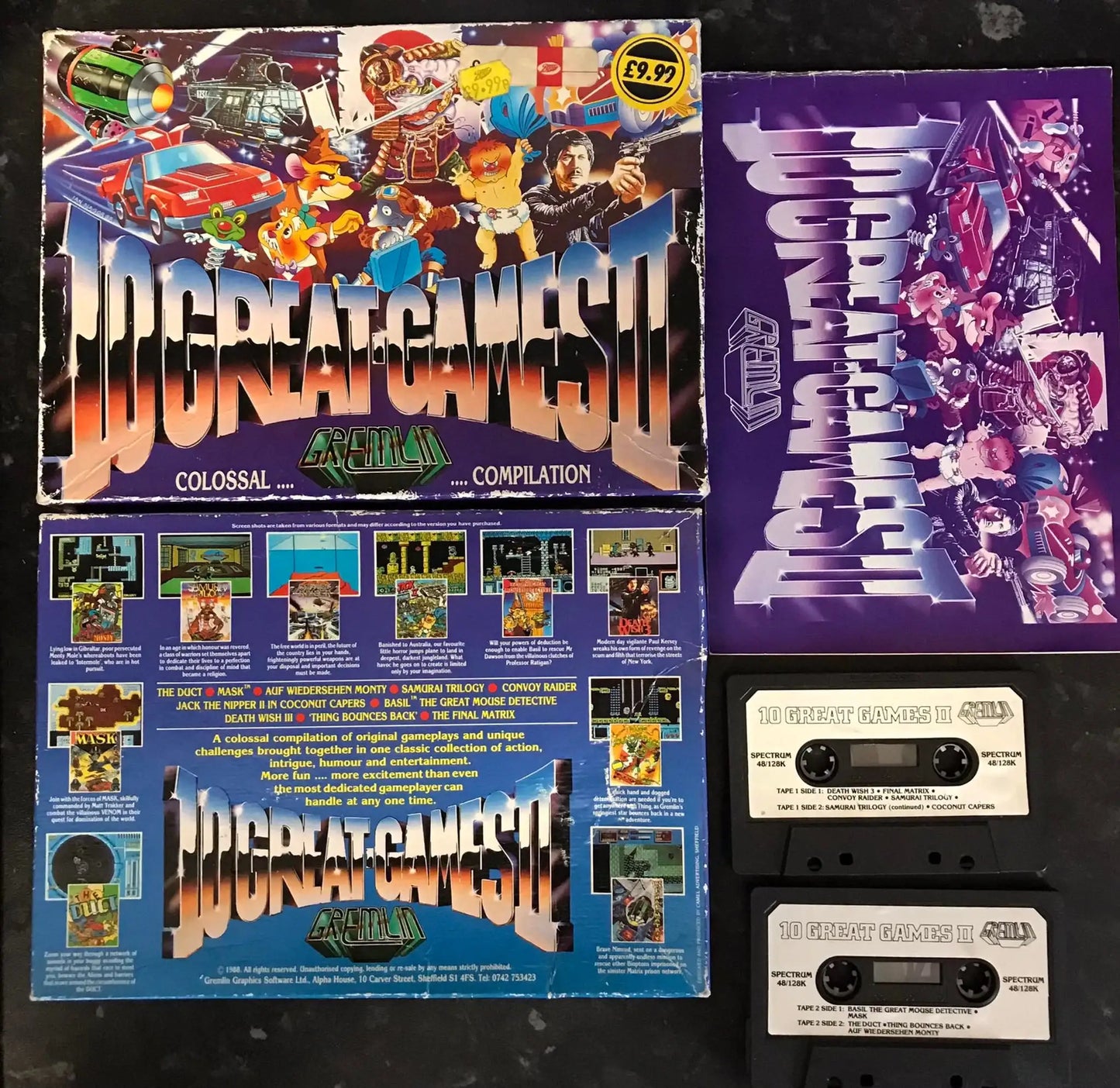 10 Great Games Compilation, ZX Spectrum, by Gremlin Graphics Magretro