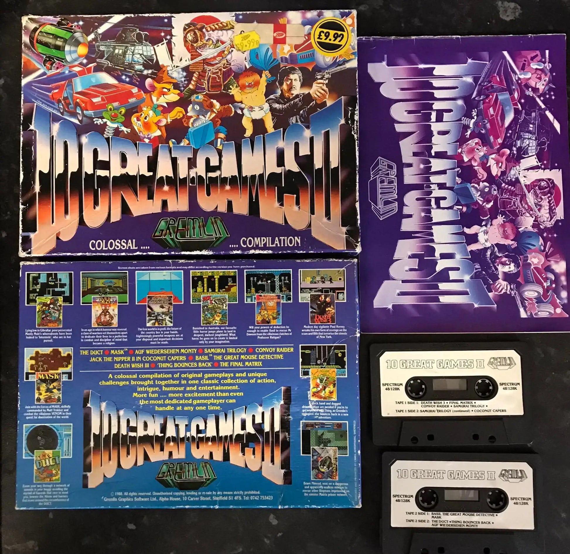 10 Great Games Compilation, ZX Spectrum, by Gremlin Graphics Magretro