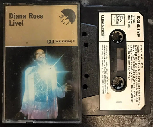 Diana Ross Live Album, Tamla Motown, TC-STML 11248, Vintage Cassette Magretro