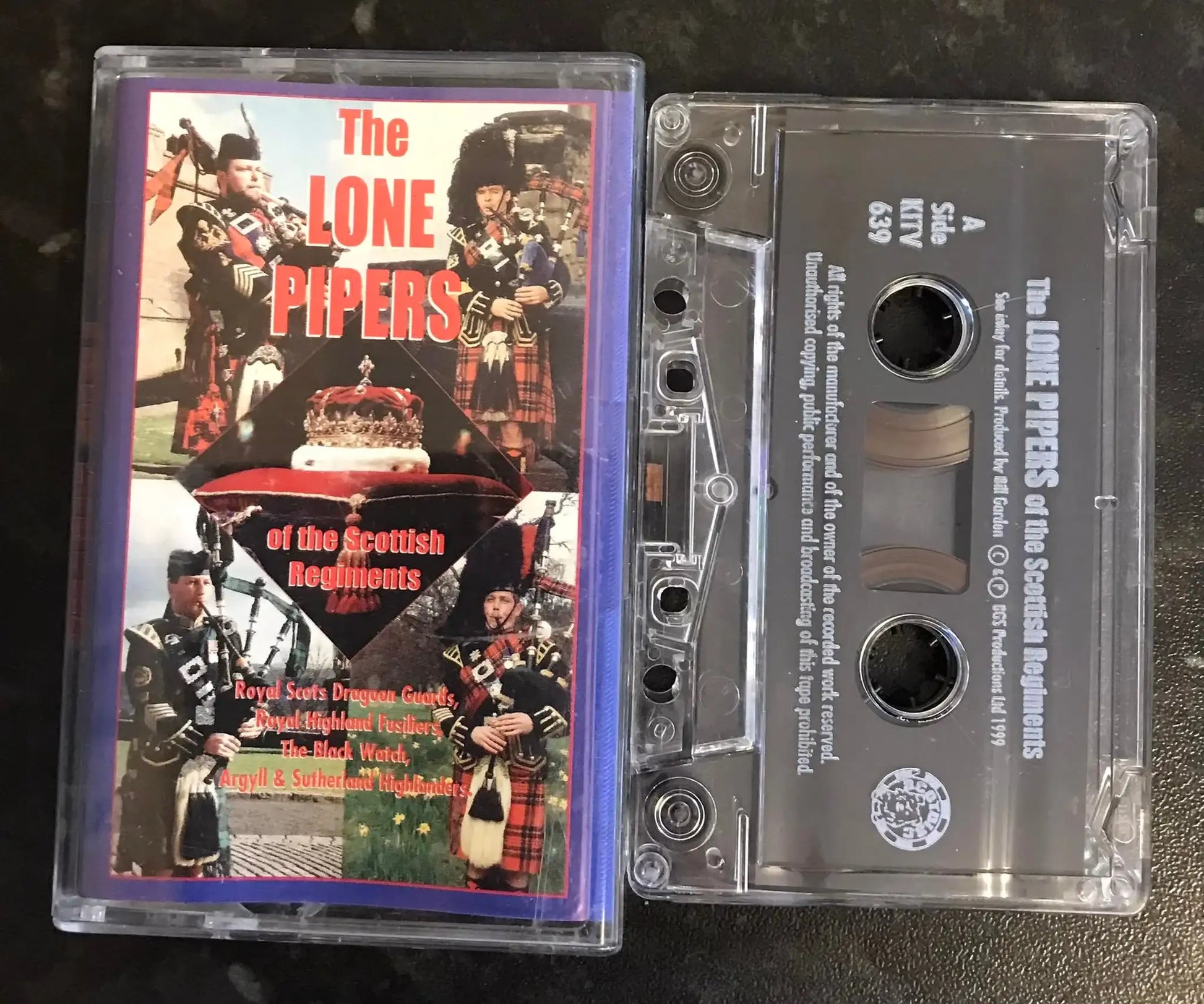 The Lone Pipers of the Scottish Regiments, kitv 639, Scotdisc, Vintage Cassette Magretro