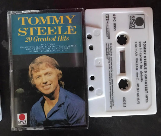 Tommy Steele, 20 Greatest Hits Album, Spot Records, SPC 8531, Vintage Cassette Magretro