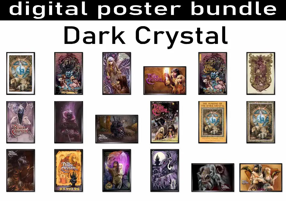 Digital poster bundle titled 'Dark Crystal' with various themed posters.