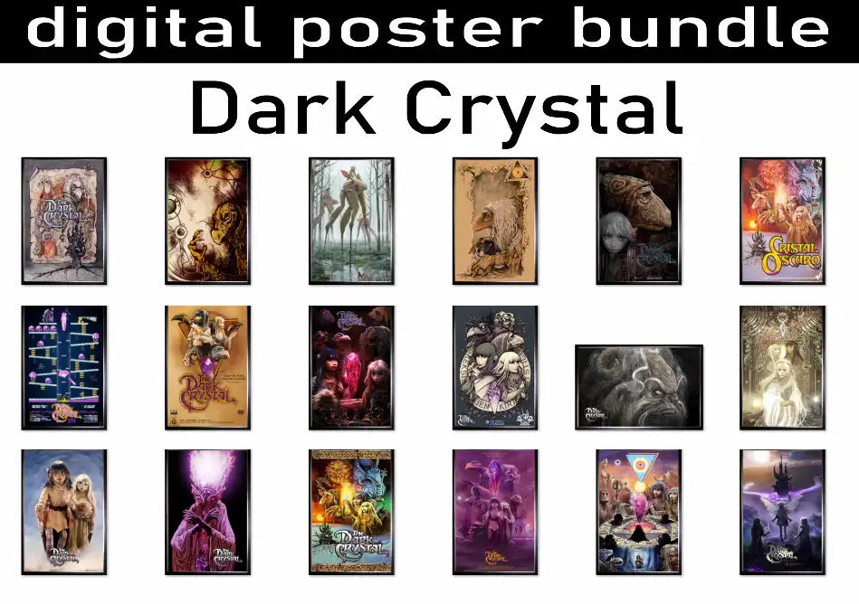 Dark Crystal themed DIGITAL POSTER ART INSTANT DOWNLOAD BUNDLE Magretro