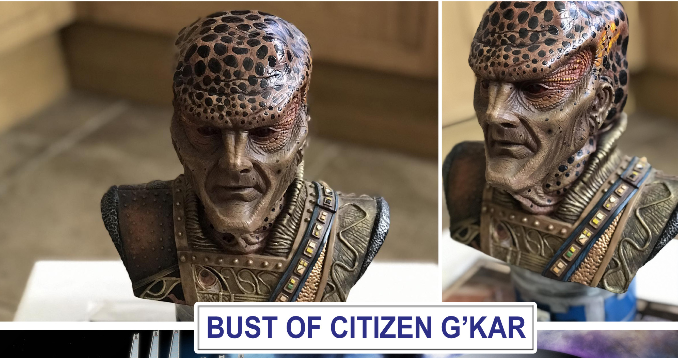 Bust of Citizen G'Kar with detailed armor and headpiece on a neutral background