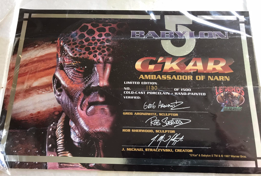 Babylon 5 C'kAR figure packaging with space-themed design