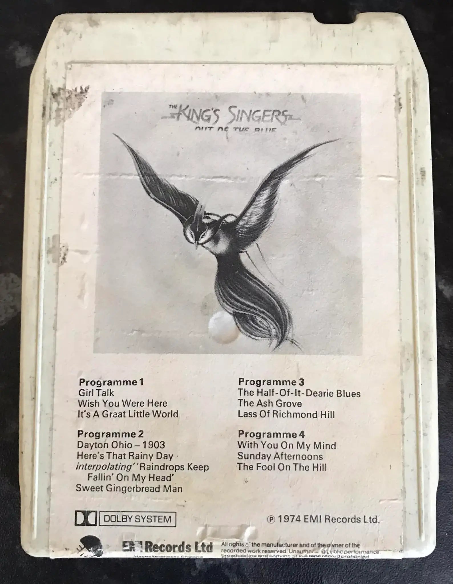 8 Track Stereo, The Kings Singers, Out Of The Blue Cartridge, EMI, 8X-EMC 3023 Magretro