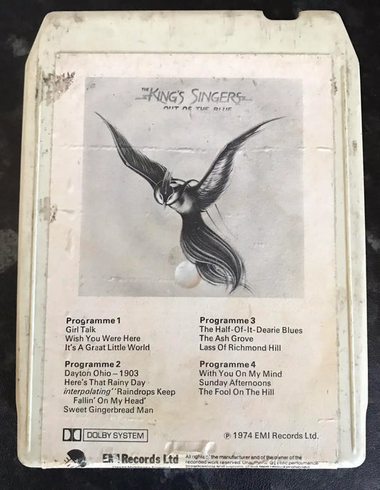 8 Track Stereo, The Kings Singers, Out Of The Blue Cartridge, EMI, 8X-EMC 3023 Magretro
