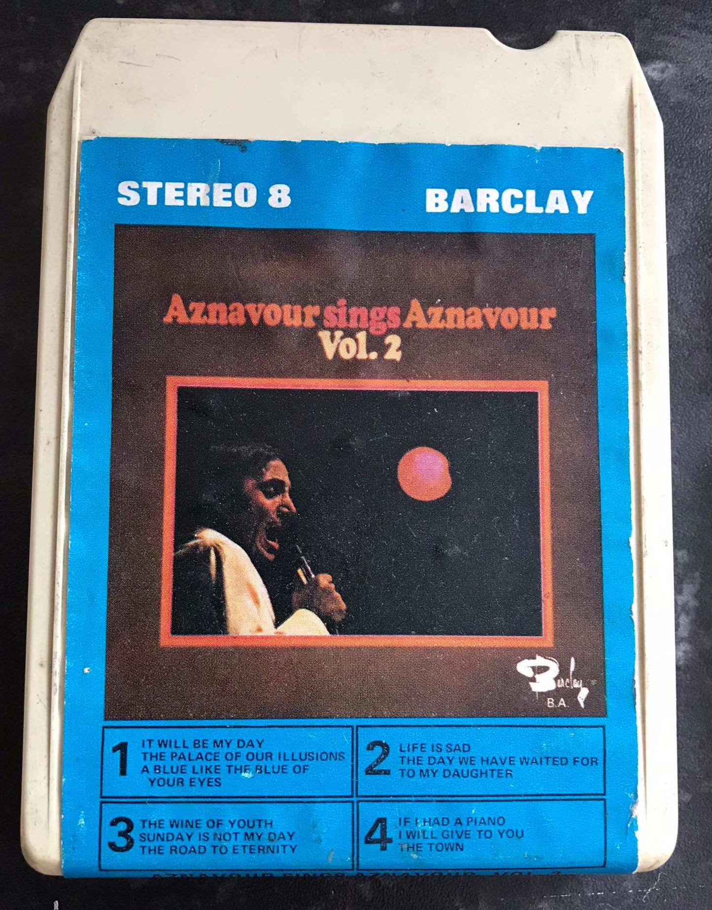 8 Track Stereo, Aznavour Sings Aznavour Vol 2 Cartridge, RCA,CA 80 418 Magretro
