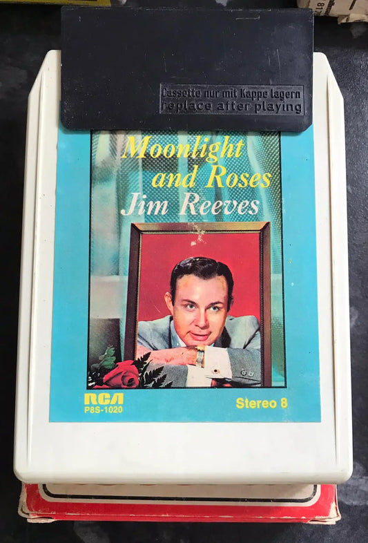 8 Track Stereo, Jim Reeves, Moonlight and Roses Cartridge, RCA, P8S-1020 Magretro