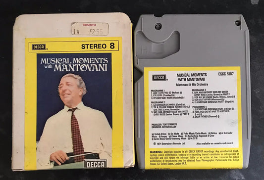8 Track Stereo, Musical Moments with Mantovani Cartridge, Decca, ESKC 5187 Magretro