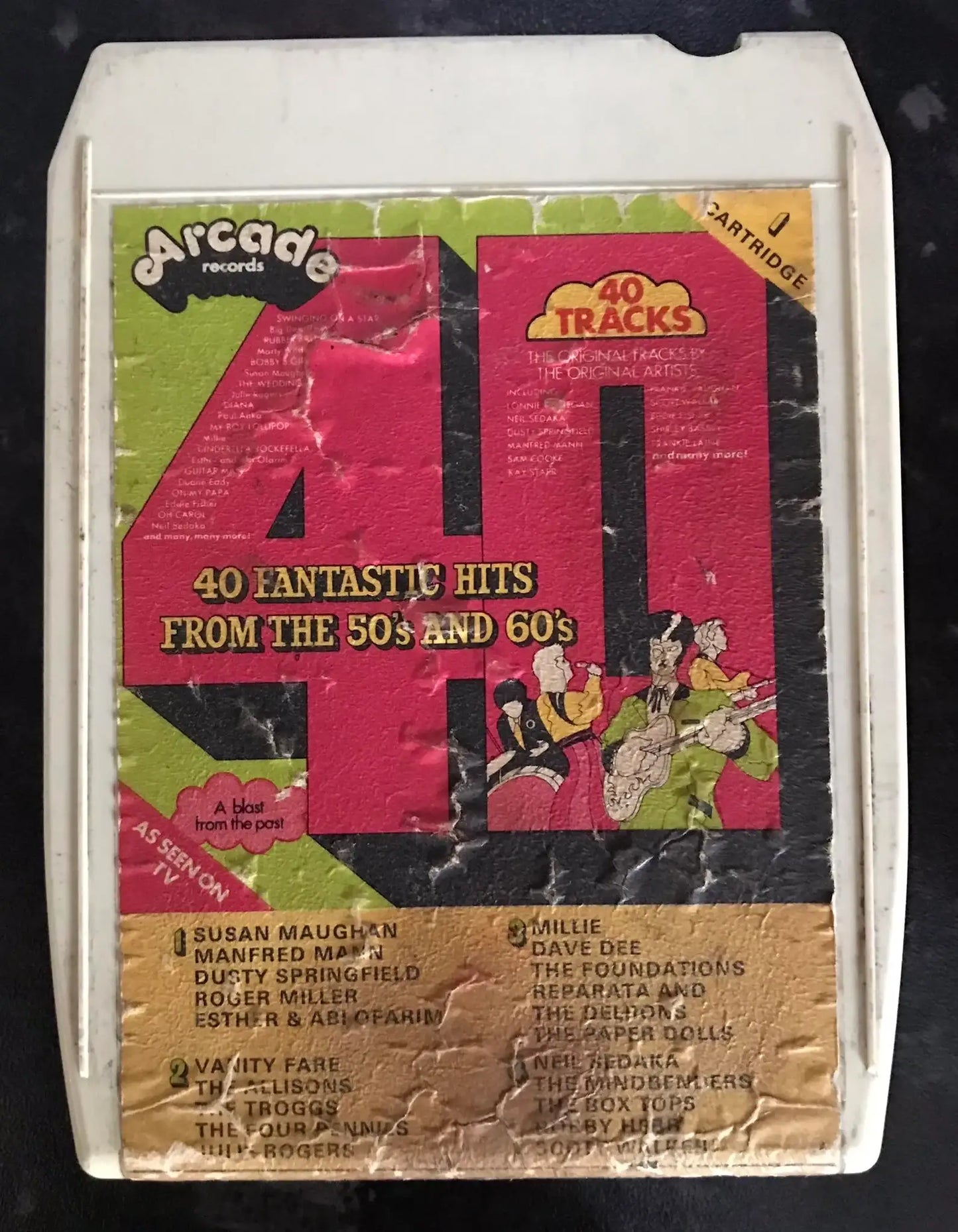 40 Fantastic Hits from the 50's and 60's, 8 TRACK Vintage Cassette Magretro