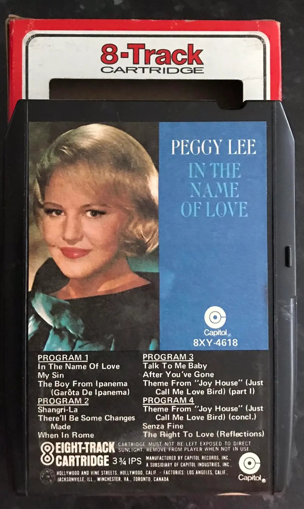 8 Track Stereo, Peggy Lee, In The Name Of Love, Vintage Cassette Magretro
