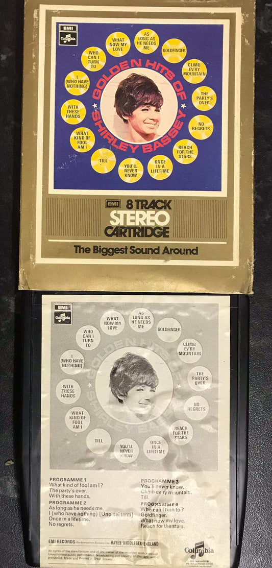8 TRACK Stereo, Golden Hits of Shirley Bassey, Vintage Cassette Magretro