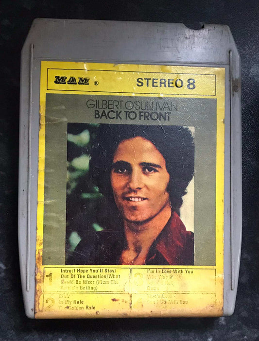 8 Track, Gilbert O'Sullivan, Back To Front Album, Vintage Cassette Magretro