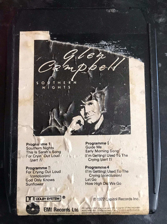 8 Track Stereo, Glen Campbell, Southern Nights Cartridge, Capitol, 8X-E-ST 11601 Magretro