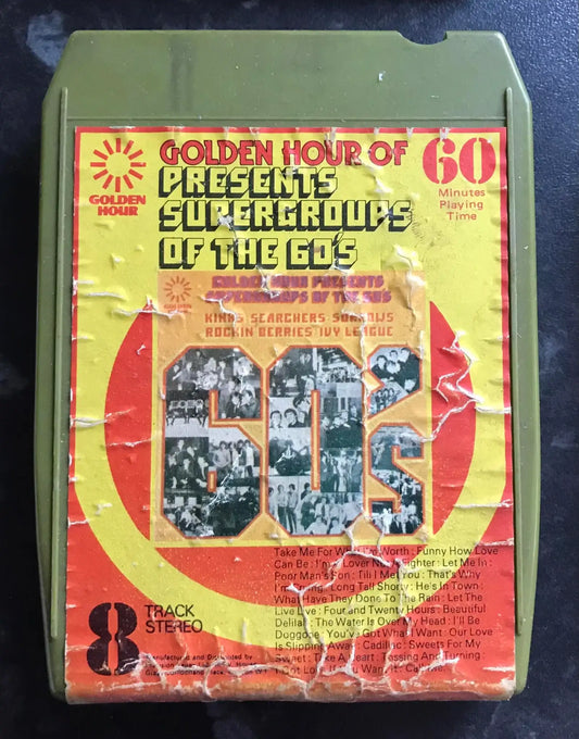 Golden Hour Presents Supergroups Of The 60's, 8 TRACK Vintage Cassette Magretro