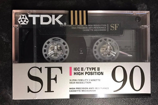 TDK SF90 Chrome Blank Audio Cassette 90 Minute Tape New Sealed Magretro